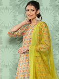Varanga Women Ethnic Motifs Printed Panelled Kurta with Trousers & With Dupatta