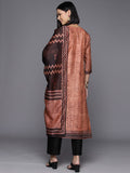 peach-printed-round-neck-with-slit-three-quarter-sleeves-straight-kurta-paired-with-contrast-bottom-and-dupatta-vskd31313
