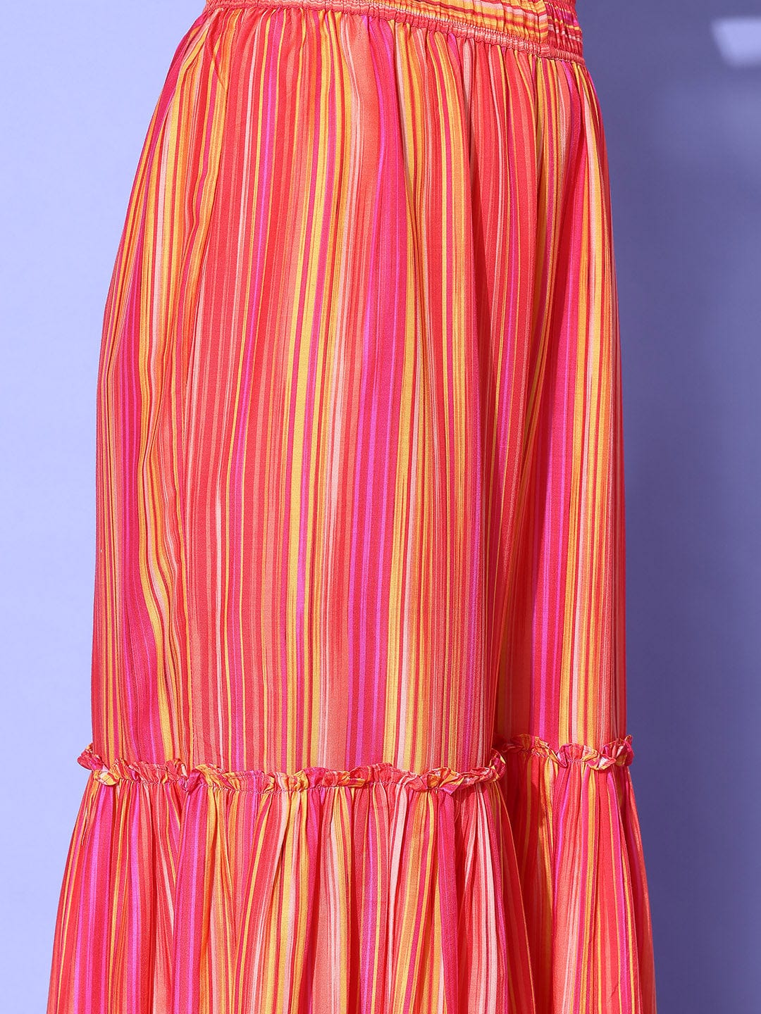 Yellow Abstract Printed Straight Kurta Paired With Sharara And Dupatta
