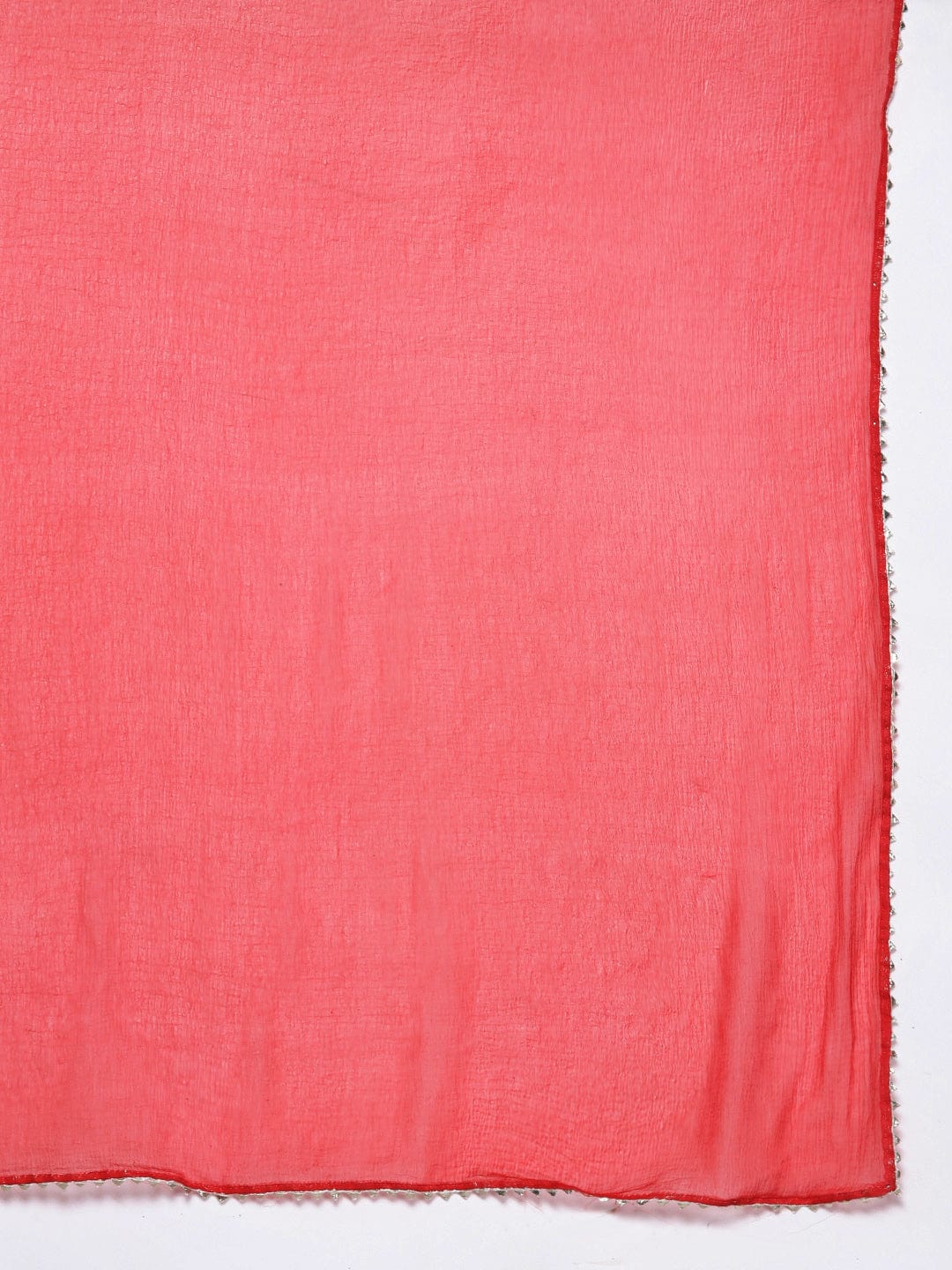 Red Floral Printed Angrakha Style Anarkali Kurta Paired With Chiffon Solid Dupatta
