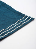 Varanga Women Teal Straight Kurta Paired With Tonal Bottom And Tabby Dupatta