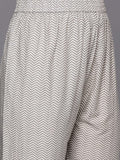 Varanga Women Grey Floral Printed Angrakha Style Anarkali Kurta Paired With Printed Bottom.