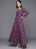 Violet Bandhani Printed Anarkali Kurta Paired With Dupatta