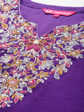 Floral Embroidered Straight Kurta Paired With Bottom And Dupatta