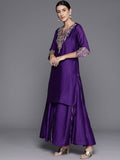 Floral Embroidered Straight Kurta Paired With Bottom And Dupatta