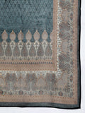 Varanga Grey Floral Printed Straight Kurta Paired With Solid Bottom And Printed Dupatta Vskd31918