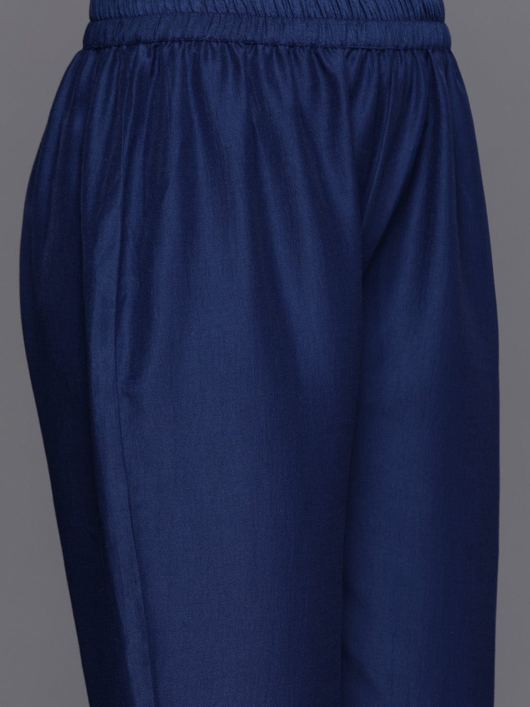 Blue Embroidered Straight Kurta Paired With Tonal Bottom And Dupatta