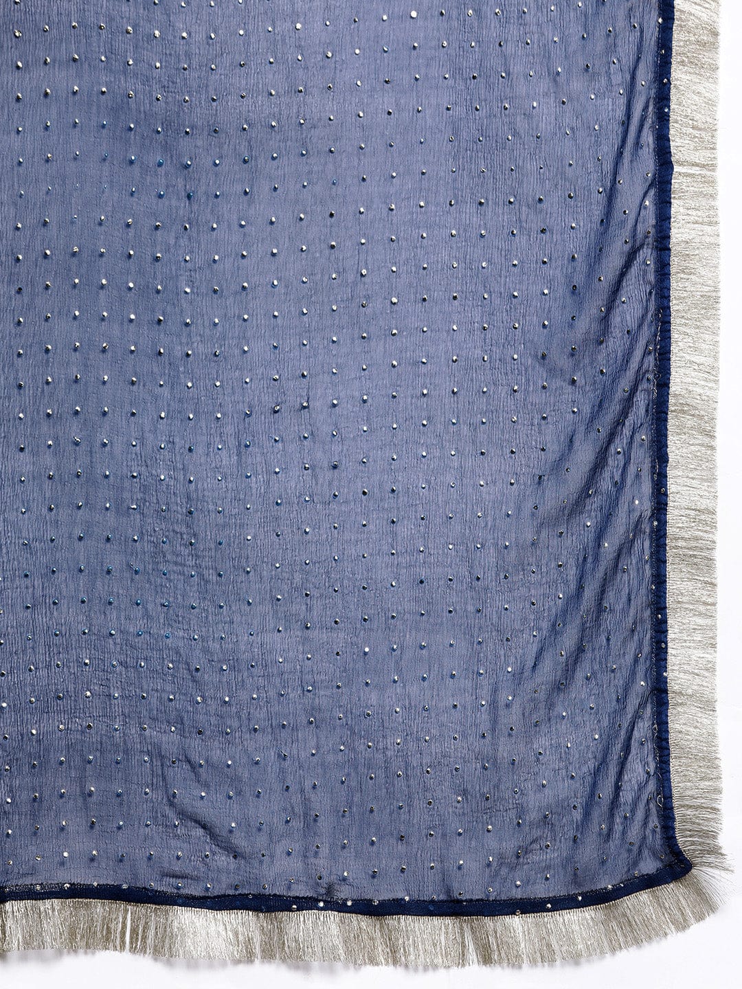 Blue Embroidered Straight Kurta Paired With Tonal Bottom And Dupatta