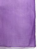 Purple Floral Printed Anarkali Kurta Paired With Tonal Printed Bottom And Dupatta