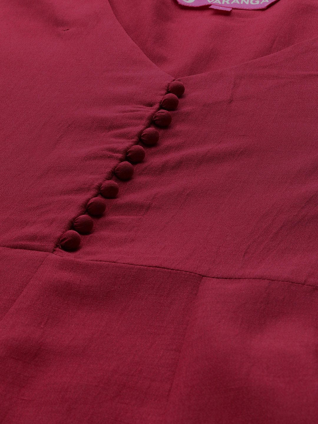Maroon Anarkali Kurta Paired With Contrast Bottom And Dupatta