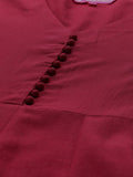 Maroon Anarkali Kurta Paired With Contrast Bottom And Dupatta