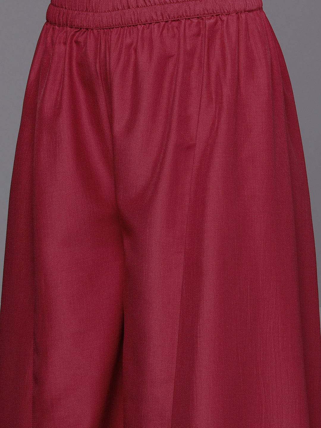 Maroon Anarkali Kurta Paired With Contrast Bottom And Dupatta
