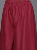 Maroon Anarkali Kurta Paired With Contrast Bottom And Dupatta