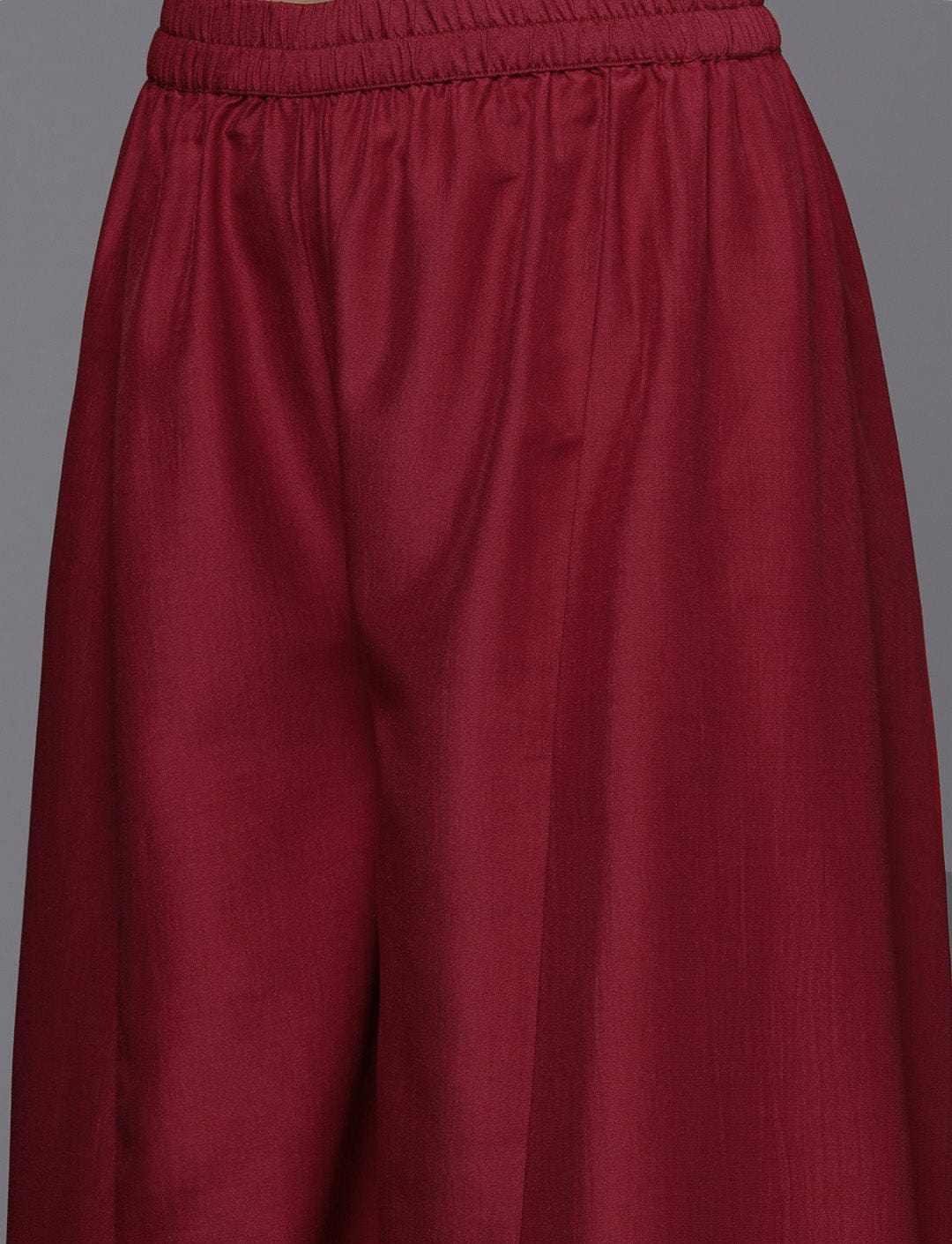 Maroon Anarkali Kurta Paired With Contrast Bottom And Dupatta