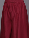 Maroon Anarkali Kurta Paired With Contrast Bottom And Dupatta