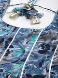 Varanga Women Blue Floral Printed Anarkali Kurta Paired With Dupatta