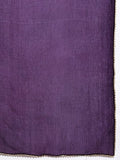 Varanga Purple Bandhani Printed Anarkali Kurta With Bottom And Dupatta
