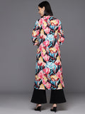 Varanga Women Black Abstract Printed Straight Kurta