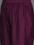 Varanga Burgundy Embroidered Kurta With Straight Pant And Dupatta