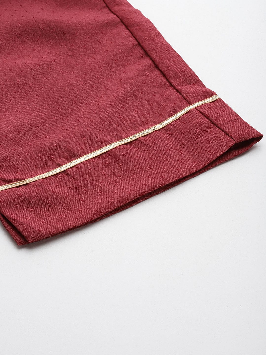 Varanga Rust Embroidered Kurta With Straight Pant And Dupatta