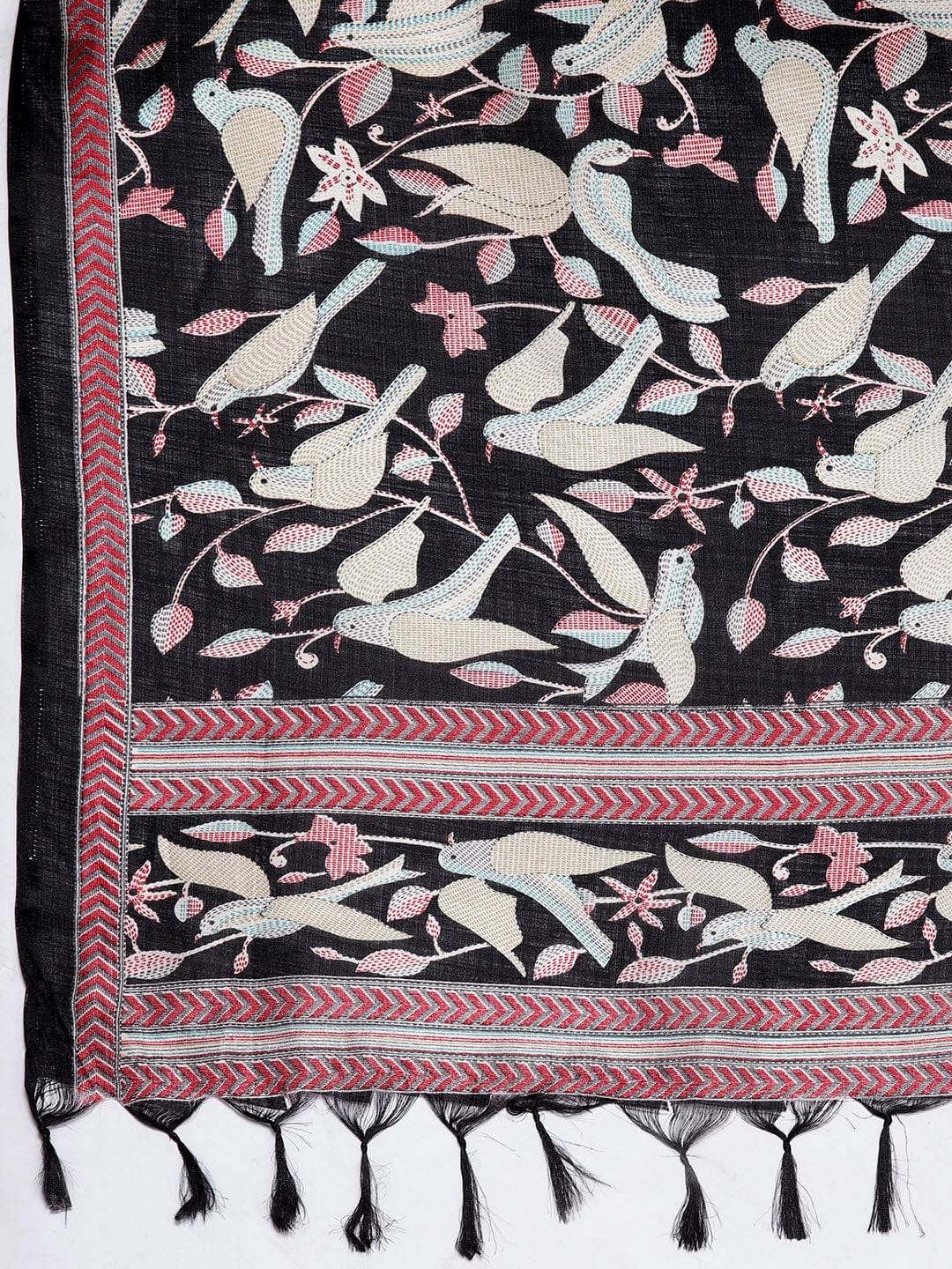 Varanga Women Straight Emroidered Kurta With Printed Bottom
