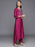 Varanga Women Straight Emroidered Kurta With Printed Bottom