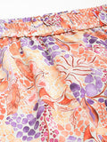 Varanga Women Beige Abstract Printed Top Paired With Tonal Printed Bottom Vcod7224