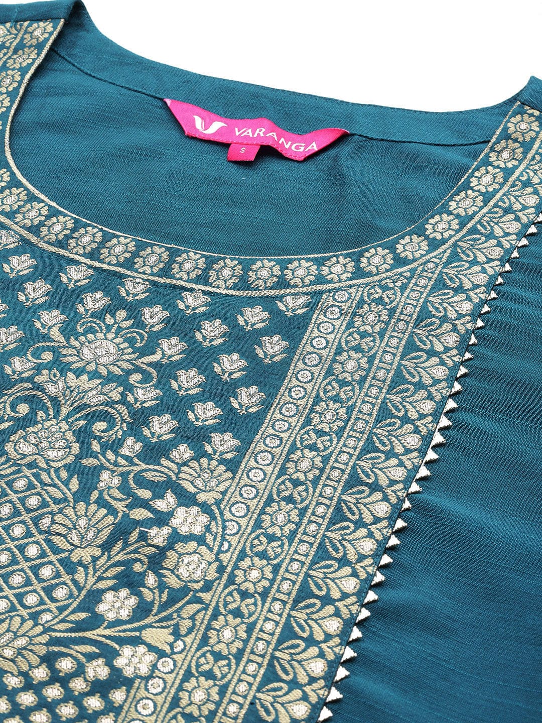 Varanga Womenwomenblue Embroidered Straight Kurta Paired With Tonal Bottom And Dupatta