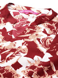 Varanga Women Maroon Floral Printed A-Line Kurta With Three Quarter Sleeves