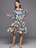 Varanga Floral Print A-Line Dress