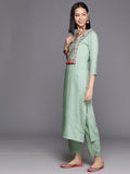 Varanga Women Floral Yoke Design Regular Sequinned Kurta with Trousers & Dupatta