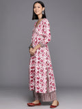 Varanga Women Printed Pleated Pure Cotton Kurta with Palazzos & Dupatta