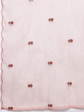 Varanga Women Peach Embroidered Kurta With Bottom And Organza Embroidered Dupatta