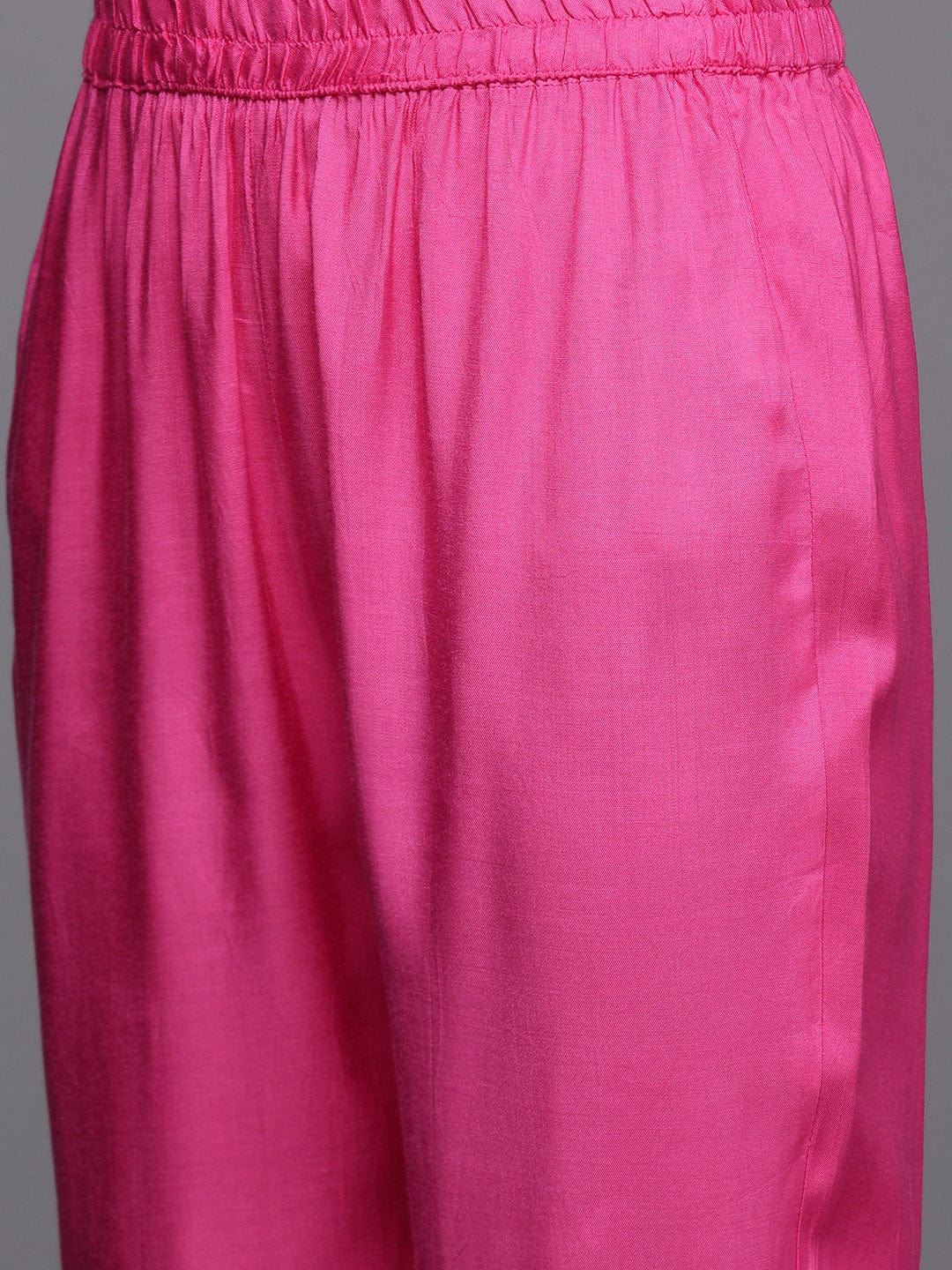 Varanga Women Pink Lehariya Embroidered Straight Kurta With Bottom And Dupatta