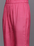 Varanga Women Women Pink Bandhani Printed Straight Kurta With Bottom And Dupatta