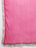 Varanga Women Women Pink Bandhani Printed Straight Kurta With Bottom And Dupatta