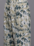 Varanga Women Women Beige And Teal Abstract Printed A-Line Kurta With Bottom And Dupatta