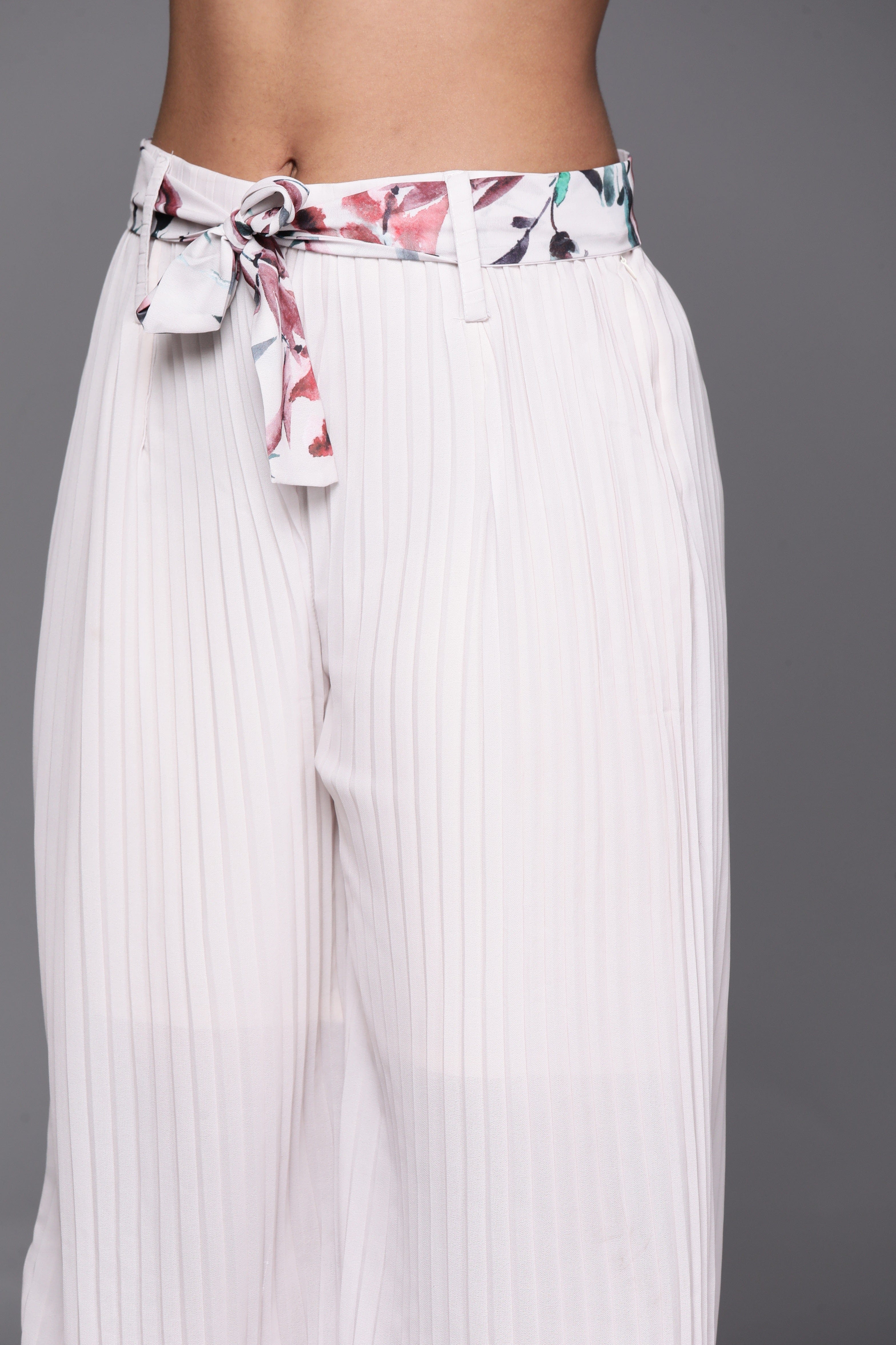 Varanga Women Off White Floral Printed Embroidered Co Ord Sets