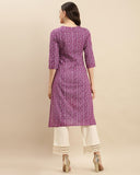 varanga women red floral printed straight kurta with gota detailings vkur114