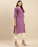 varanga women red floral printed straight kurta with gota detailings vkur114