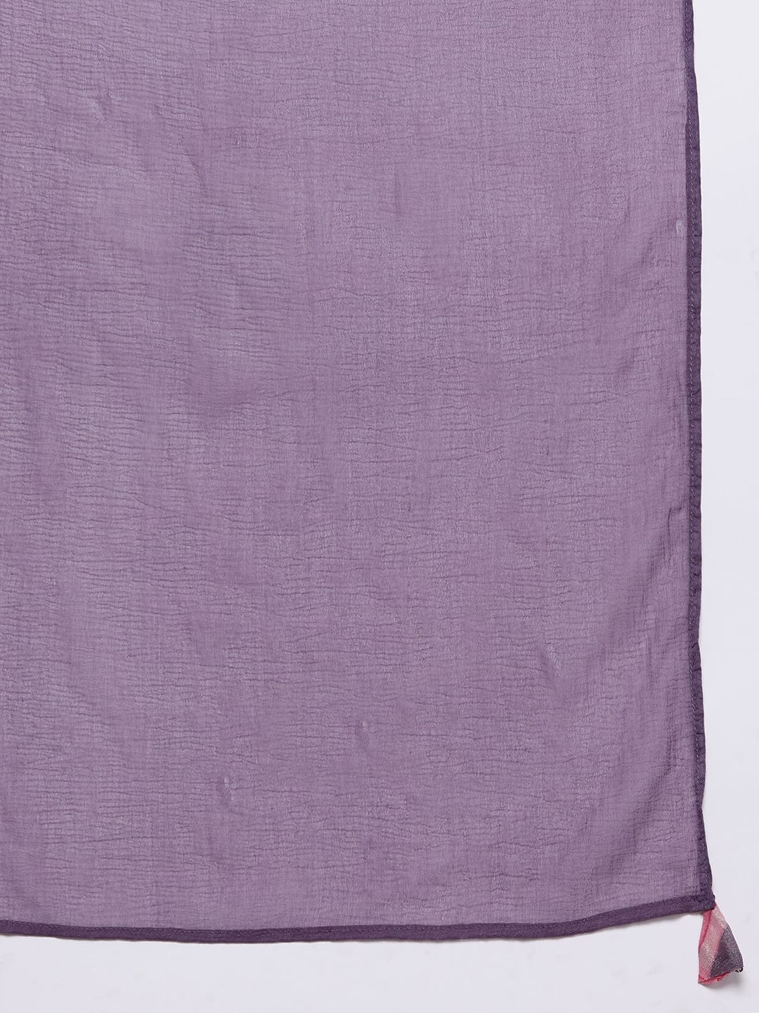 Varanga Women Mauve Floral Printed Pure Silk Chinon Embroidered V-Neck Aliya Cut Kurta Paired With Tonal Bottom And Dupatta