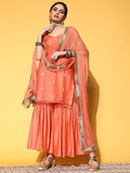 Varanga Women Ethnic Motifs Organza Spaghetti Straps Kurta Set