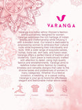 Varanga Women Blue And White Striped Straight Kurta With V Shape Neckline And 3/4Th Sleeves