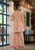 Varanga Off White Floral Print Mirror Embroidered Lace Detailed Alia Kurta With Sharara And Dupatta