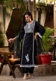 Varanga Ethnic Motif Thread Embroidered A-Line KurtaTassel Detailing With Afghani Bottom & Dupatta