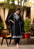 Varanga Ethnic Motif Thread Embroidered A-Line Kurta With Afghani Bottom & Dupatta