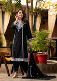 Varanga Ethnic Motif Thread Embroidered A-Line Kurta With Afghani Bottom & Dupatta