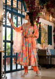Varanga Multi Coloured Bandhani Printed Mirror Work Anarkali Kurta With Bottom And Dupatta