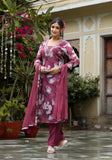 Varanga V-Neck Mirror & Sequins Embellished Kurta With Bottom & Chiffon Dupatta