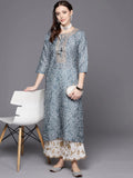 Bandhej Gota Patti Embroidery Straight Kurta With Dori Tassel Embellishment